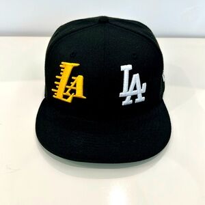 New Era Los Angeles Dodgers + Lakers 2020 Championship fitted. Size 7 1/4.